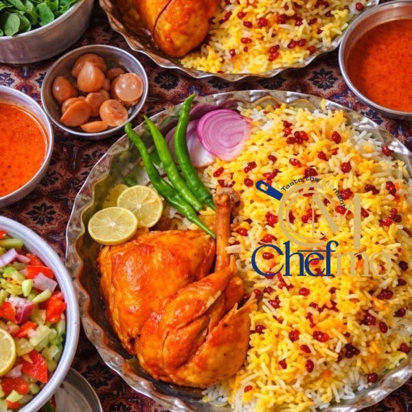 Zereshk Polo with Chicken Leg