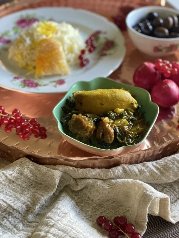 اسفناج الو / spinach stew