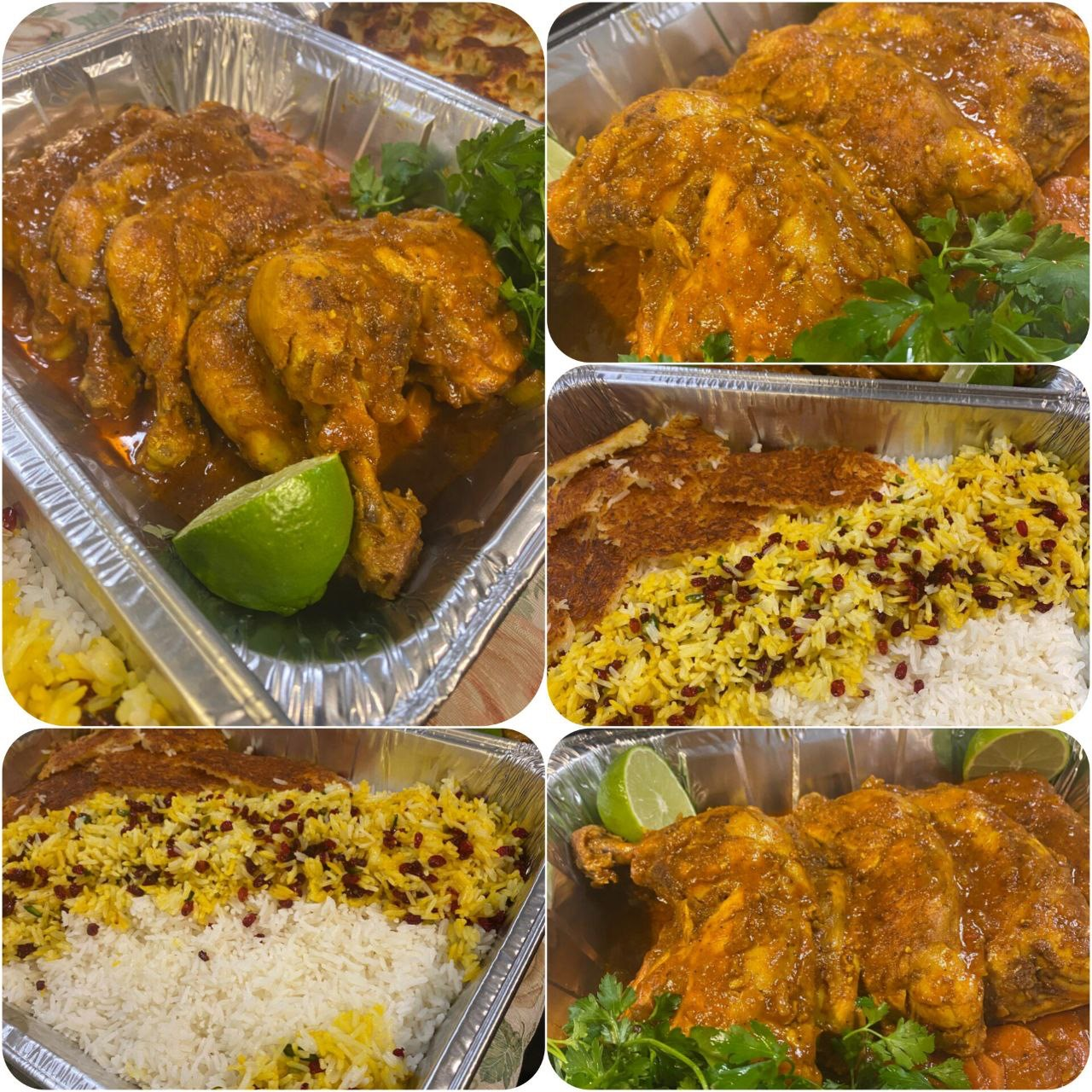 زرشک پلو با مرغ تک نفره وپرسی  Zereshk Polo with Chicken