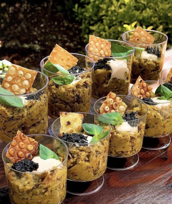 Eggplant dip shot 20 pcs